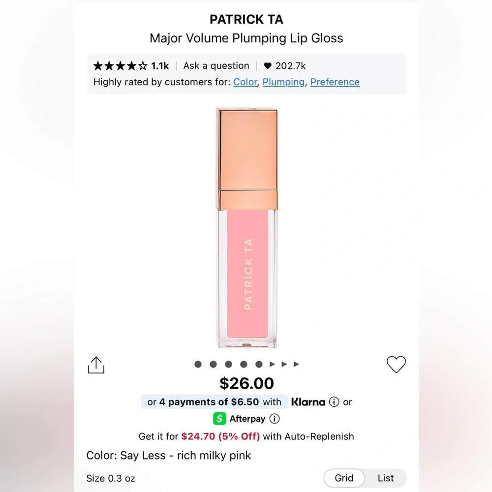 Patrick Ta Rich Major Volume Plumping Lip Gloss in Shade Say Less - Picture 2 of 4